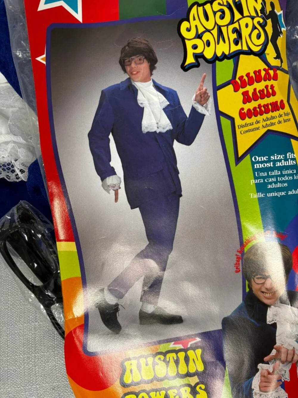 VTG Austin Powers Iconic Velour Swinger Spy Suit Halloween  NWT 1999 One Size